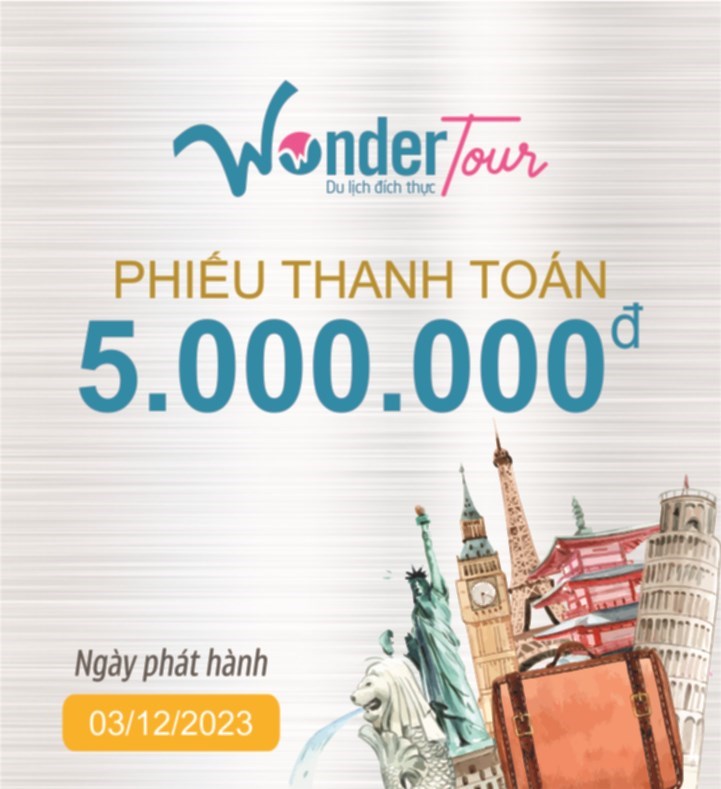 Phiếu thanh toán Wondertour hạng Bạc